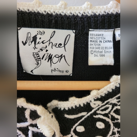 Michael Simon Car Crochet Edge Cotton Cardigan - Picture 2 of 10